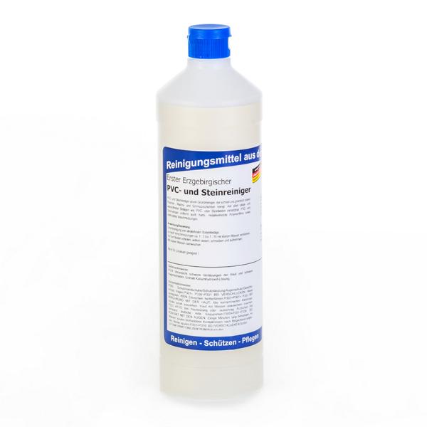 Erster Erzgebirgischer PVC- und Steinreiniger | 1 Liter Rundflasche | starker Grundreiniger zur Entfernung von Beschichtungen und hartnäckigen Verschmutzungen, nicht für Linoleum