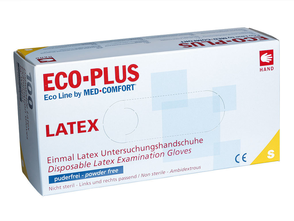 ECO-PLUS Latex Einmalhandschuhe | natur | 100 Stück/Box