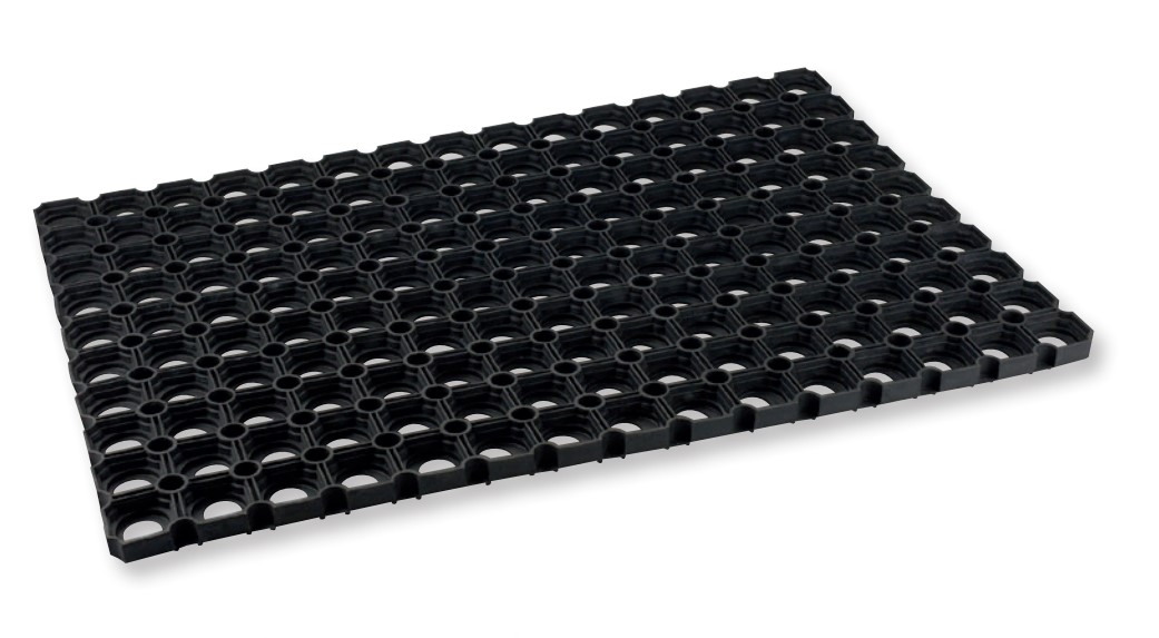 Fußmatte Ringmatte 40 x 60 cm Gummimatte Schwarz Wabenmatten Türmatte Fußabtreter Schmutzmatte