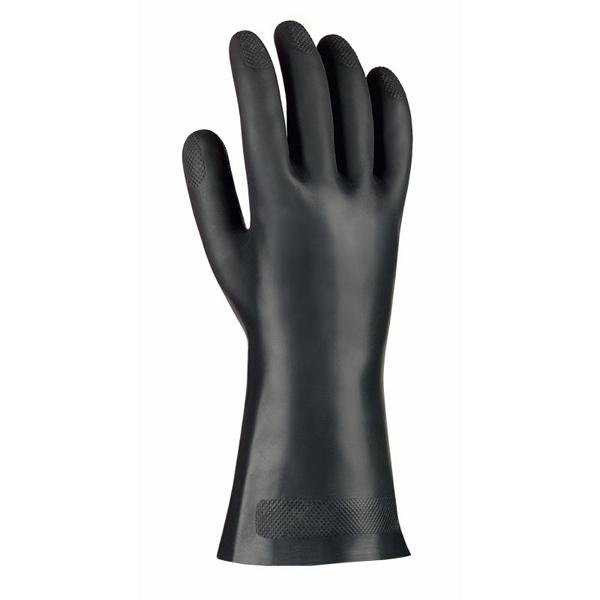 Chemikalienschutzhandschuhe aus Neopren, schwarz, ca. 30 cm lang