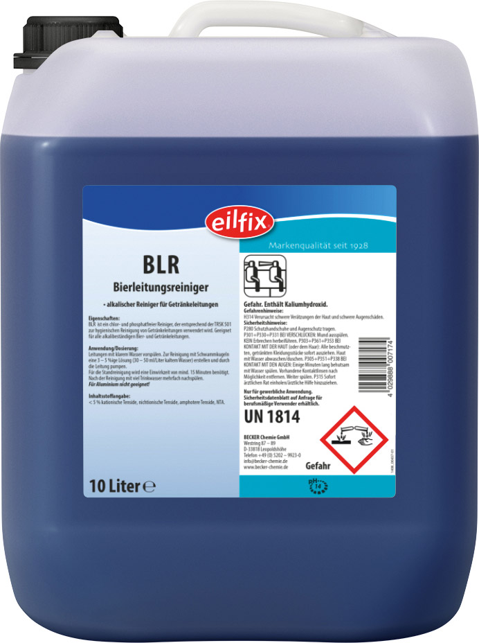 Eilfix® BLR-alkalisch | Konzentrat für die desinfizierende, chemische Reinigung von Bier- und Getränkeleitungen | 5 Liter