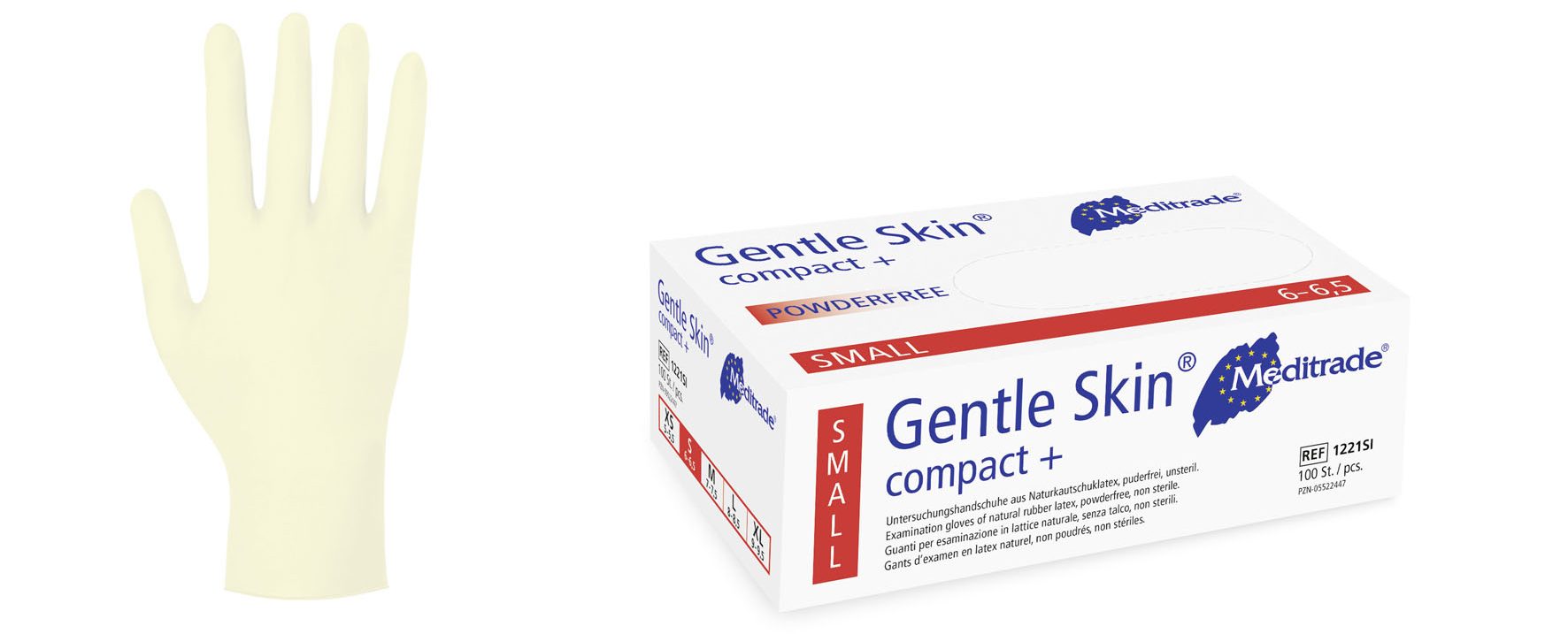 Gentle Skin® Einweghandschuhe Latex, puderfrei | 100 Stück |  AQL 1,5 | natur