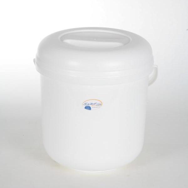 Abfalleimer, Deckeleimer 10 Liter mit Kunststoffbügel | weiß