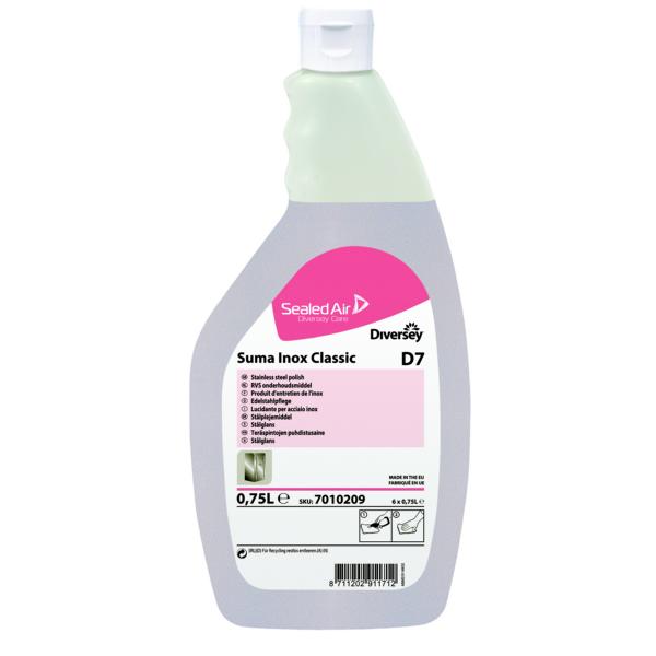 Suma Inox Classic D7 | Edelstahlpflege, Pflegeprodukt für Chromstahlflächen (Ölbasis) | 750 ml