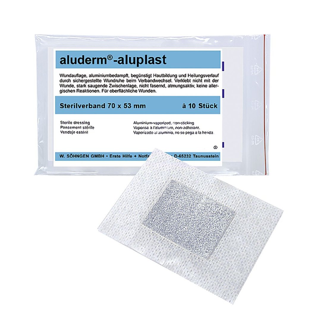 Söhngen® aluderm®aluplast Sterilverband | 70 x 53 mm | 10 Stück/Pack