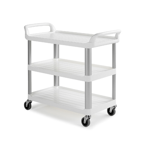 Transportwagen "Shelf mit 3 Ablagen", weiß/Aluminium